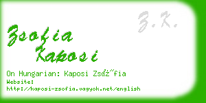 zsofia kaposi business card